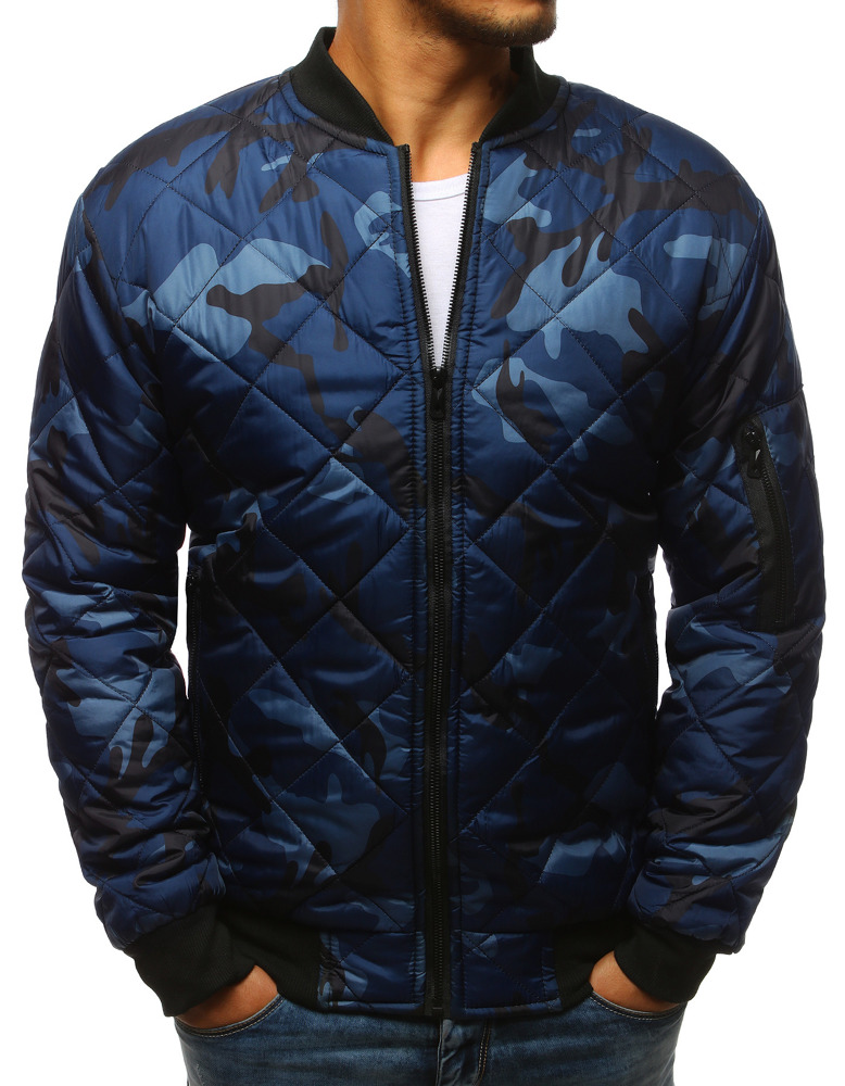 Pánska bunda bomber jacket camo svetlo modrá